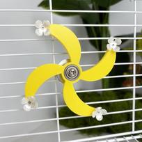Interaktyvus besisukantis vėjo malūnas papūgai Nuobodulio malšinimo žaislas Paukščių psichinės stimuliacijos pramoga Graužiamasis narvo priedas Žaislas yellow