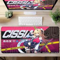 XXL Esports ZZZ Cissia Zenless Zone Zero Mouse Pad kawaii Anime Girl Gaming Keyboard HD PC Accessories protect Desk Mat carpet 400x800x2mm white