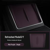 Tesla Model Y/3 Refresh Center Console Wireless Charger Silicone Pad black