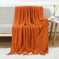 Vaflinis daugiafunkcis pledas: Sofa, Dienos miegas, Lova ir pledas namams, biurui ar kelionėms. 130*180CM with Fringe