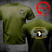 Juokingas dizainas JAV armija 101-oji oro desantininkų erelio marškinėliai Unisex Madingi Trendiniai Laisvalaikio drabužiai Stilingi viršutiniai drabužiai T-shirt Laisvalaikio T-shirt Unisexs L brown