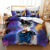 3D Anime Dragon Ball Super Saiyan Son Goku Duvet Cover Pillowcase Bedding Set Double For Kids Boys Bedclothes Quilt Cover G EU Single 135*200cm/53x79in 3pcs
