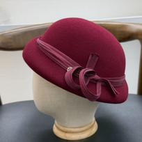 Autumn and winter sophisticated French elegant wool beret for women, high-end silk-linen small basin hat, small brim top hat one size (55-58cm) black