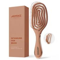 AIMIKE Flex Detangling Brush for Soft and Fine Hair Detangles Gentle on Dryer Brush Mocha Brown - Hair, Scalp, Quick-Drying Brush, - brown