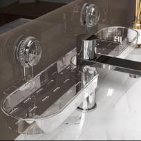 No-Drill Storage Rack for Sink Mirror Area, Sink Organizer,  Mirror-Front Shelf, Non-Water Accumulation Suction Cup Style Sink Organizer balta