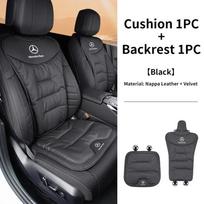 Automobilio priekinės ir galinės sėdynių užvalkalai Velūras Oda Pagalvėlė Atlošo apsauginis kilimėlis Mercedes Benz AMG A C E S klasėms W205 W212 W108 W204 juoda