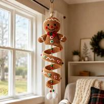 Ghost/Gingerbread Man/Penguin Christmas Crochet Ornament  Holiday Gift Making Gingerbread Man white