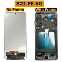 6,4'' Super AMOLED, skirtas Samsung S21 FE 5G SM-G990B G990B/DS, LCD ekranas, jutiklinis ekranas, skaitmenintuvas, skirtas Samsung S21 FE G9900 ekranui  TFT No Frame orange