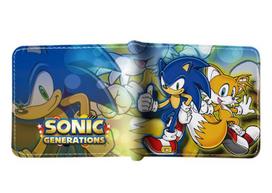 Sonic The Hedgehog Wallet Short Bi-fold Card Holder Colorful Cartoon Anime Coin Purse 1pcs Folding