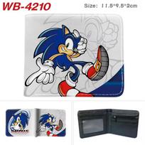 Sonic The Hedgehog Wallet Short Bi-fold Card Holder Colorful Cartoon Anime Coin Purse 1pcs Folding