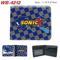 Sonic The Hedgehog Wallet Short Bi-fold Card Holder Colorful Cartoon Anime Coin Purse 1pcs Folding