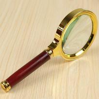 Metalinis raudonmedžio HD 10x rankinis didinamasis stiklas knygoms ir laikraščiams skaityti Redwood Magnifier [60mm]
