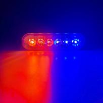 1X 6 LED mirksintis švyturėlis, mirksintis grotelėms, atsparus vandeniui automobilio avarinis žibintas, įspėjamieji policijos žibintai, baltas, gintarinis, geltonas, automobiliui, sunkvežimiui, 12V 24V 1 piece blue