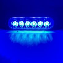 1X 6 LED mirksintis švyturėlis, mirksintis grotelėms, atsparus vandeniui automobilio avarinis žibintas, įspėjamieji policijos žibintai, baltas, gintarinis, geltonas, automobiliui, sunkvežimiui, 12V 24V 1 piece mėlyna