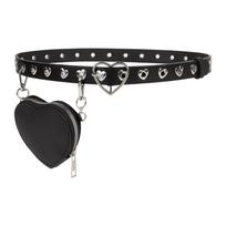 Heart Buckle Waist Belt Waist Bag Gothic Waist Strap Female Clothing Accessories 1 black