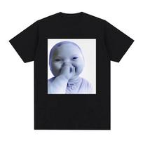 Ai Baby Meme Tuff Baby T-shirt Brainrot Baby Laughing Ai Kid Funny Meme T Shirt Gen Alpha Humour Cotton Short Sleeve T Shirts 5XL gray