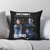Detroit Become Human Connor Square Pillowcase Polyester Linen Velvet Pattern Throw Pillow Case Sofa Seater Cushion Cover X 40X40CM black