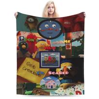 New Arrival Don't Hug Me I'm Scared Blankets Ultra-Soft Coral Fleece Plush  Comfortable Throw Blanket Machine Washable 130cmx150cm black
