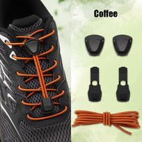 Triangle Lock No-Tie Shoelaces, Elastic Lazy Laces Buckle Set, Durable Replacement Strings for Sneakers & Outdoor Shoes 1 Pair black