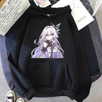 Genshin Impact Skirk Hoodie Fashion  Aesthetic Video Game Hoodies Unisex Autumn Winter Anime Sweatshirts S black