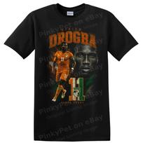 Didier Drogba Soccer T Shirt Ivory Coast Legend Action Portrait Tee S black