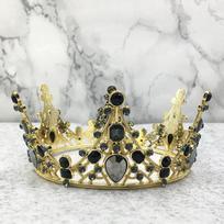 1 vnt. karūnos torto papuošimai Kepimo papuošimai Mini karūna Plastikinis torto viršus Krištolinė perlų tiara Vaikų plaukų papuošalai Torto papuošimai auksas