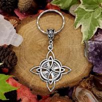 Hecate Gothic Witchcraft Protection Charm Keyring brown