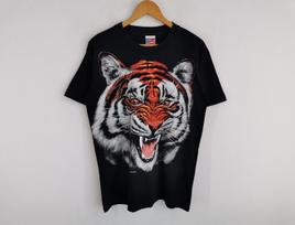 Tiger Nature Shirt Vintage 90's Tiger Nature Trinity Products by Made At The Beach Tee T Shirt Made In USA Size M 100 black
