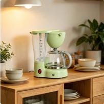 Automatic Drop Coffee Machine MultiFunction and Tea ApplianceButton Operated Kitchen beige