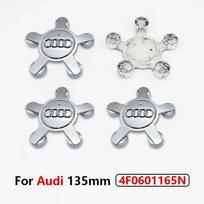 4 vnt. 135 mm automobilio ratlankio centrinis dangtelis, stebulės dangteliai, emblema, logotipas Audi A1 A3 A4 A5 A6 A7 Q3 Q5 Q7 TT B5 B6 B7 8P 8V 8R0601165 4F0601165N