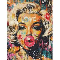 5D Diamond Painting Kit. Marilyn Monroe Pop Art Diamond Mosaic Craft. Handmade Home Decoration for Living Room and Bedroom Round 40x50cm