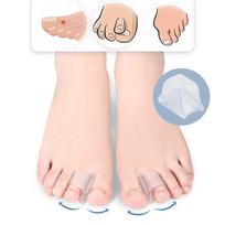 1Pair Soft Silicone Gel Toe Separator Hallux Valgus Bunion Thumb Correct onesize beige