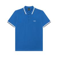 Hugo Boss striped-border cotton polo shirt 50469055-420 S blue