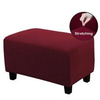 Stačiakampis žakardinis pufas, kėdutė, užvalkalas, elastingas, kojoms, sofa, užvalkalas, kojų atrama, kėdžių užvalkalai, baldų apsaugos užvalkalai, NAUJAS L brown
