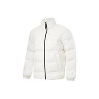 Li-Ning Water-Resistant Infrared Thermal Solid Color Stand Collar Loose Short Down Jacket Men Outerwear Light-Beige AYMT299-2 M white