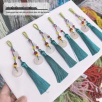 Lotus Pod Tassel Agate Pendant for Qipao and Accessories gray