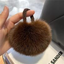 Real Fox Fur Ball Elastic Hair Bands Woman New Fur Fluffy Hair Tie Rubber Band Girls Hair Accessories Autumn Winter Scrunchies brown