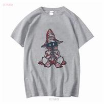 Vivi T shirt Final Fantasy 9 IX FFIX FF9 black mage fan gift long or short sleeves vintage Washed fashion Versatile Breathable XL gray