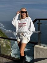 100% Cotton Women's Long Sleeve Lazy Chic Street Style Slimming Printed Top M balta