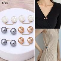 3/6/8PCS Safety Pins Pearl Non Slip Brooches For Clothing Waist Fixing Neckline Adjust Scarf Fashion DIY Sewing Accessories white
