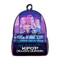 Kpop Demon Hunters Backpack Ergonomic Shoulder Straps Teens Style10 purple