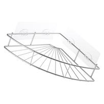 Rustproof Stainless Steel Shower Shelf With Suction Cups For Bathroom Wall Corner Shelf Kitchen Storage Organization 1 white
