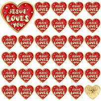 68 Pcs Religious Jesus Pins Bulk Christian Favors Jesus Loves You Lapel Brooch Red Heart Pins Badge For Clergy Appreciation Gift armijos žalia spalva