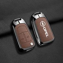 Metalinė Odinė Automobilio Raktų Dėklas Dangtelis Korpusas Opel OPC Vauxhall Astra Corsa Insignia Mokka Encore Vectra Zafira Meriva Priedams black