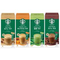 Starbucks Premium Mix 4 rūšių asortimentas (Kavos latte su karamele Kavinės mocha Matcha latte) 16 porcijų, supakuotos po vieną beige