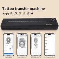 Printer Machine Mini 2000mAh Wireless Thermal Stencil Printer for Tattooist Black white