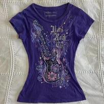 KOSY Women's Subculture Vintage Purple Print T-Shirt Summer Y2k American Retro Slim Tees Casual Harajuku Grunge Fashion Tops New S violetinė