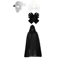 Operos Fantomo Kaukė Kaklaraištis Apsiaustas Pirštinės Operos Kostiumo Aksesuarai Helovino Cosplay Kostiumai Kaukės black