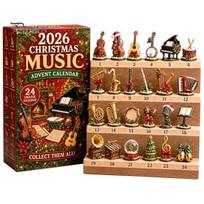 Kalėdinės dovanėlės Muzikinis Advento kalendorius 2026, 24 Mini muzikos instrumentai Šventiniai rankdarbių kolekcionuojami daiktai Papuošalai Atgalinės atskaitos kalendorius, Muzikantas Three-dimensional? beige