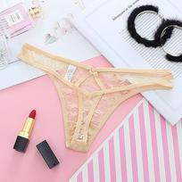 Seksualus moteriškas apatinis trikotažas apatinis trikotažas, nėriniai G stringi, moteriškos kelnaitės žemu juosmeniu KL44 one size abrikosas